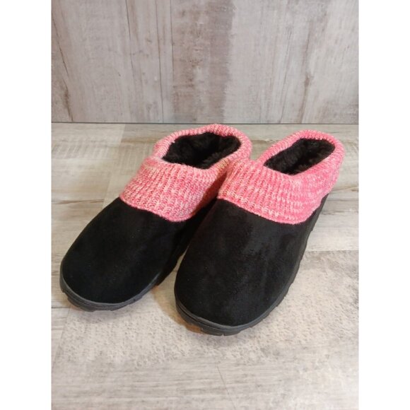 ✅The Breast Cancer Site Women's 10 Clog Slipper Black With Pink Sweater Accent - Picture 7 of 15